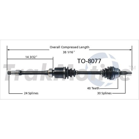 SURTRACK AXLE Cv Axle Shaft, To-8077 TO-8077